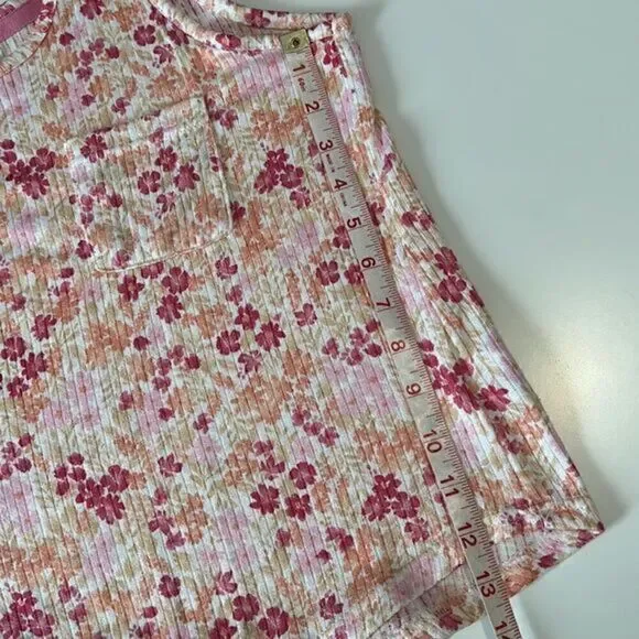 Laura Ashley Floral Pink, Yellow, Orange Print Tank Top & Short Set Pajamas Sz M - Picture 11 of 14